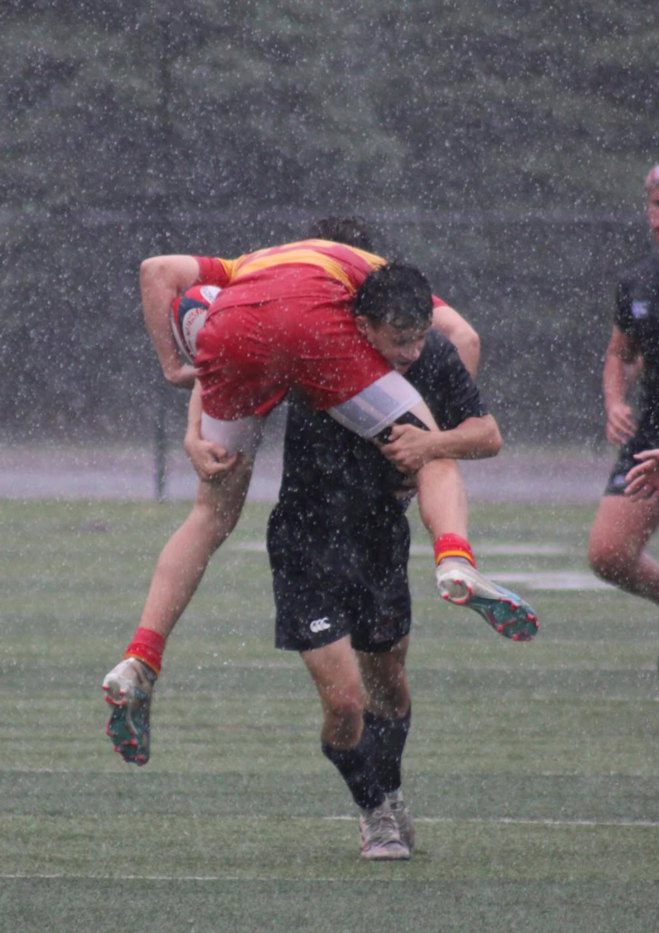 Tackling in the rain
